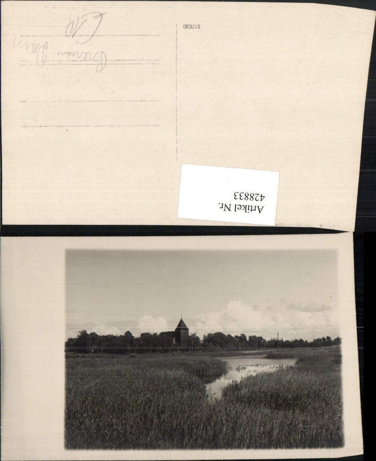 428833,Foto AK Prerow Darss Darß Landschaft Kirche