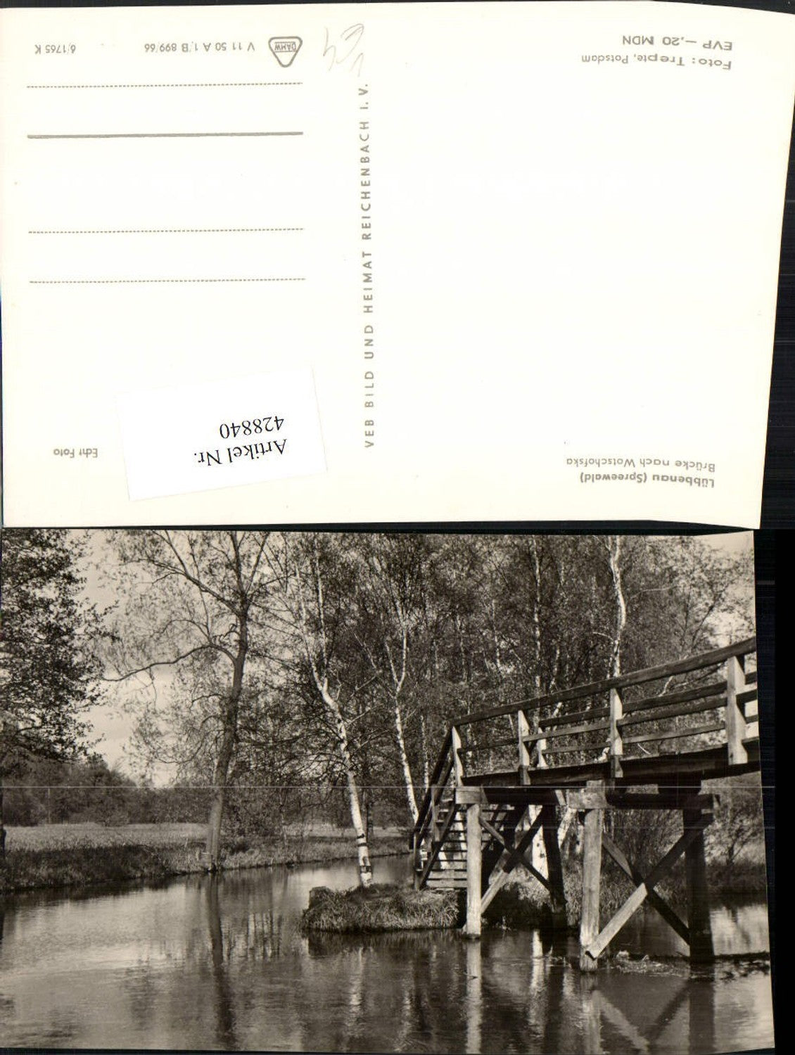 428840,Lübbenau im Spreewald Brücke nach Wotschofska pub VEB