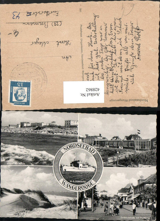 428862,Nordseebad Wangerooge Strand Dünen Straße Mehrbildkarte