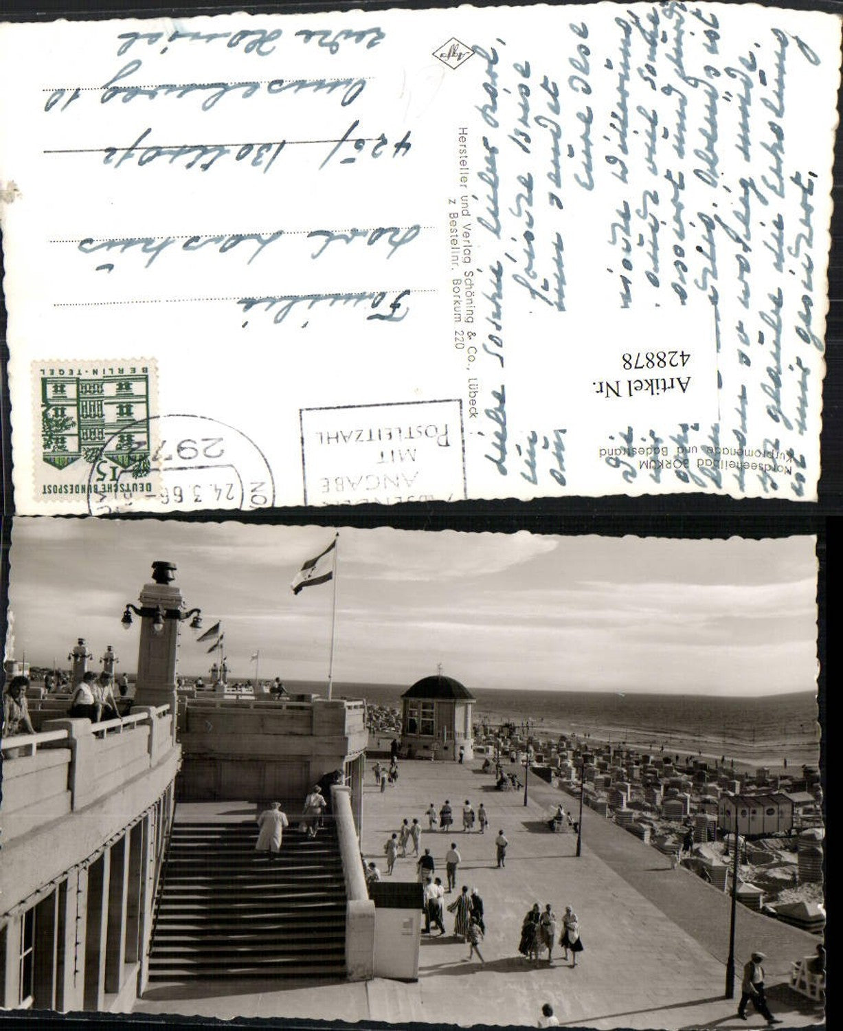 428878,Nordseebad Borkum Kurpromenade u. Badestrand Strand