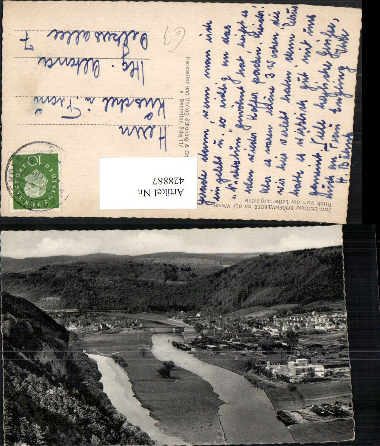 428887,Bad Bodenwerder an d. Weser Totale von d. Lutterburgshöhe