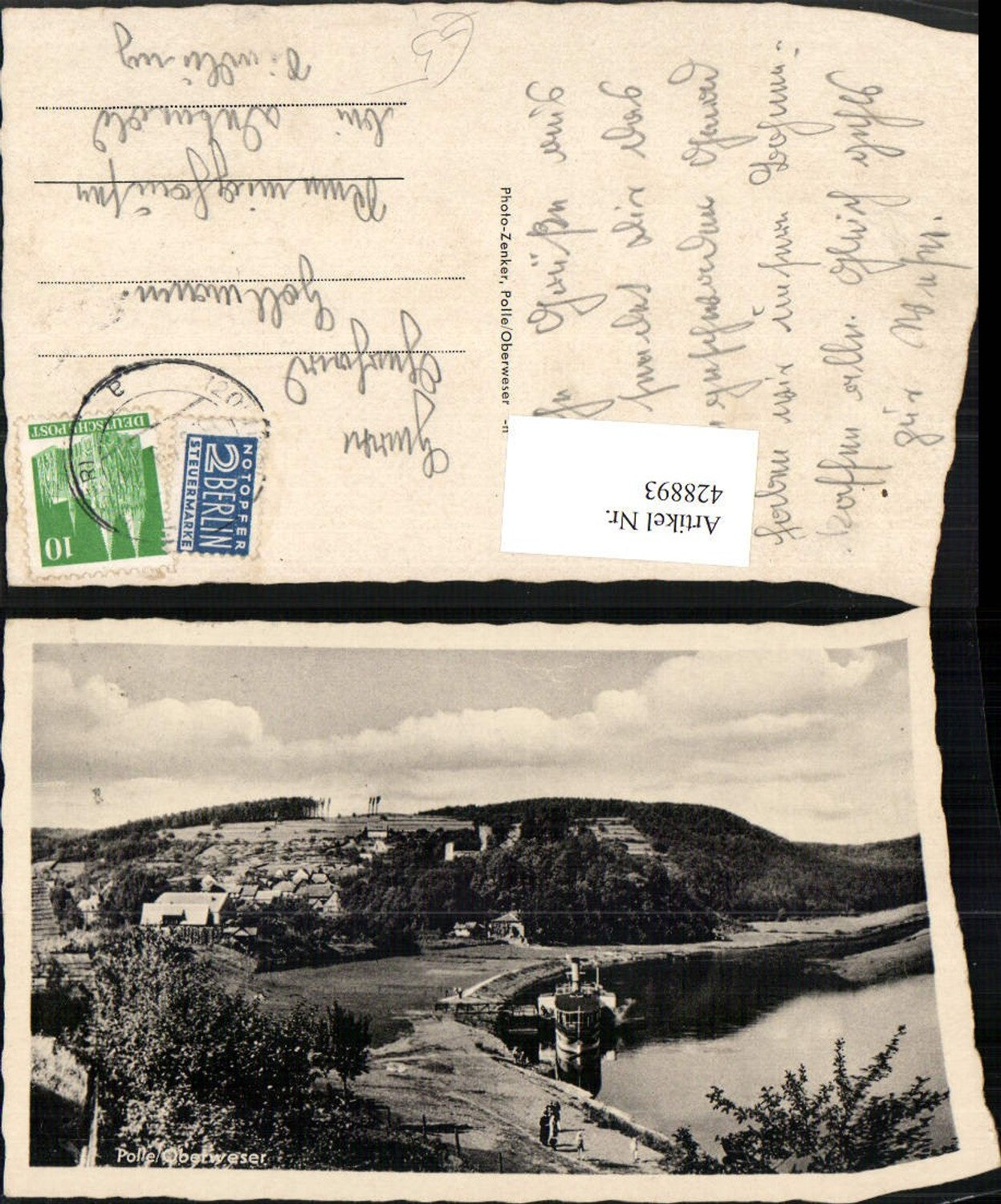 428893,Polle an d. Oberweser Teilansicht Dampfer