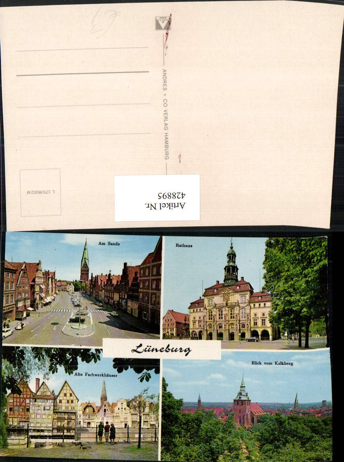 428895,Lüneburg Teilansicht Rathaus Fachwerkhäuser Mehrbildkarte