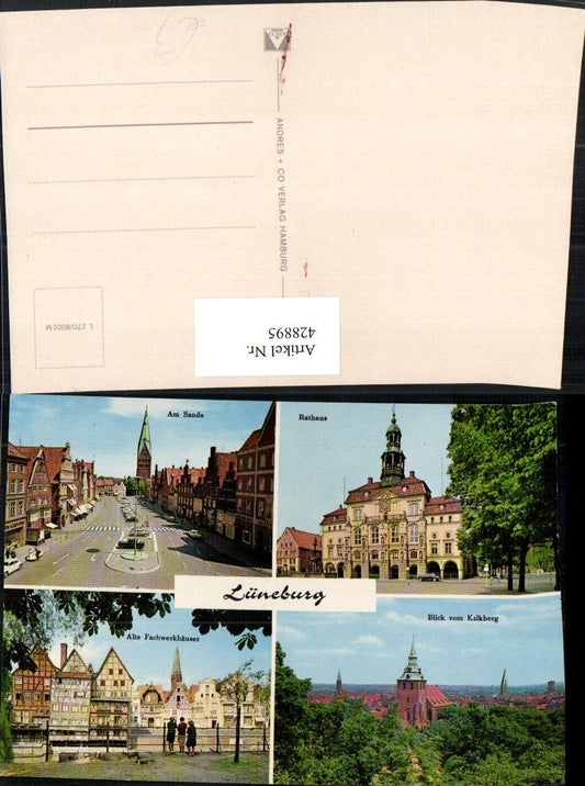 428895,Lüneburg Teilansicht Rathaus Fachwerkhäuser Mehrbildkarte