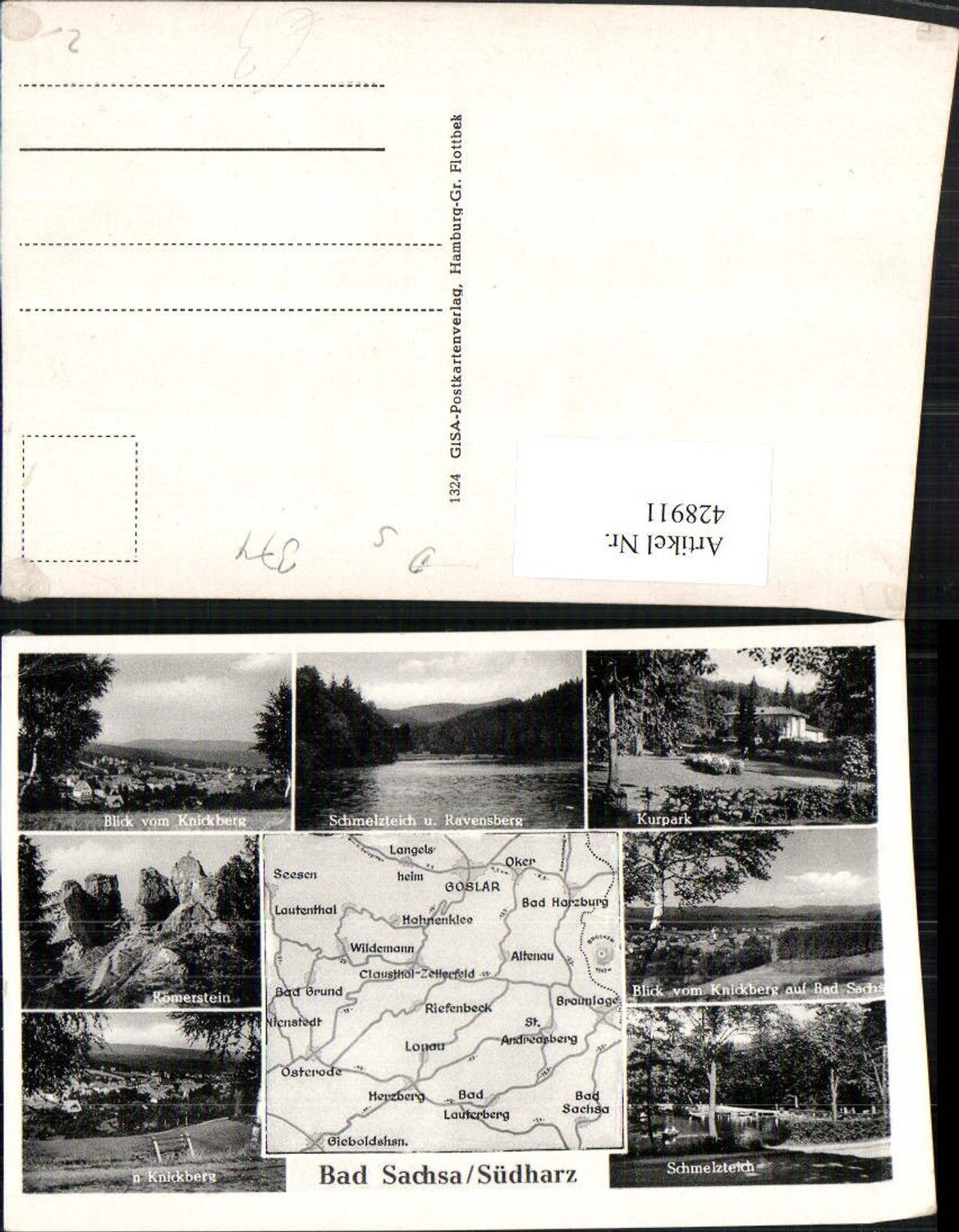 428911,Bad Sachsa Totale Schmelzteich Kurpark Römerstein Mehrbildkarte