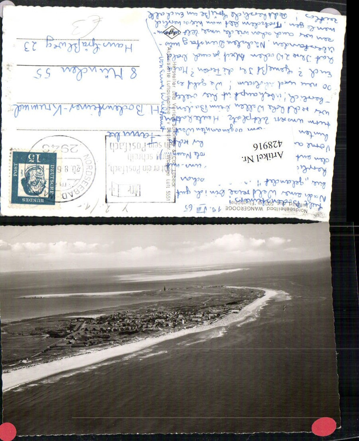 428916,Nordseebad Wangerooge Totale Fliegeraufnahme