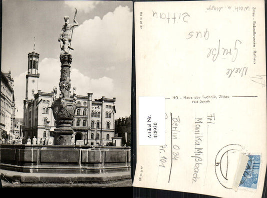 428930,Zittau Rolandbrunnen Brunnen Rathaus