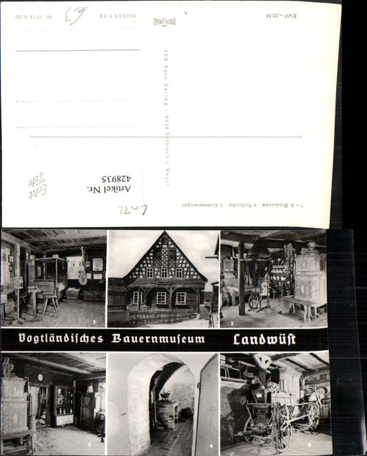 428935,Landwüst Vogtländisches Bauernmuseum Rußküche Stube Mehrbildkarte