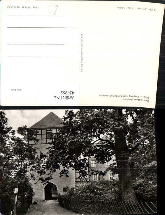428952,Bad Düben an d. Mulde Burg Eingang zum Landschaftsmuseum