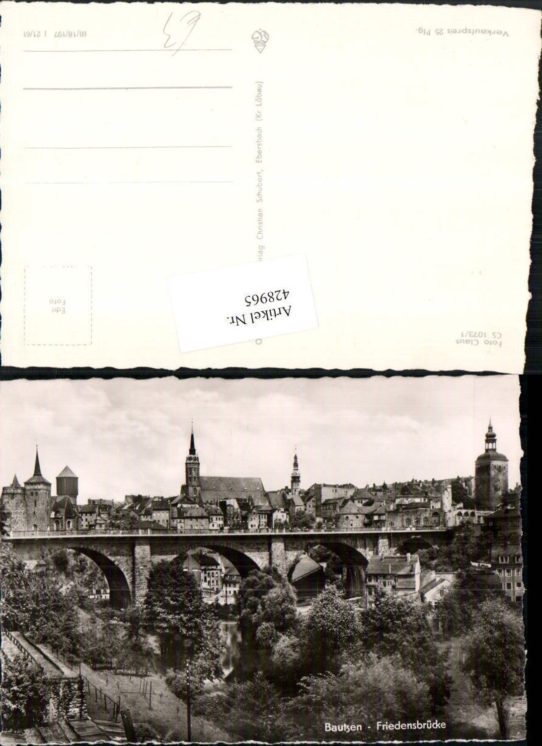 428965,Bautzen Teilansicht m. Friedensbrücke Brücke