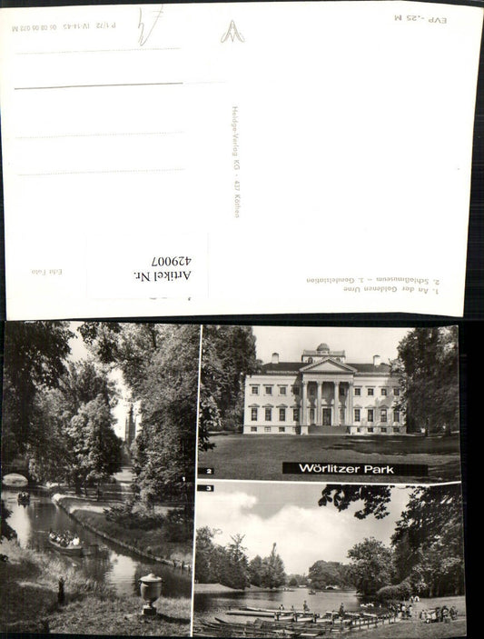 429007,Wörlitz Wörlitzer Park Schlossmuseum Gondelstation Mehrbildkarte