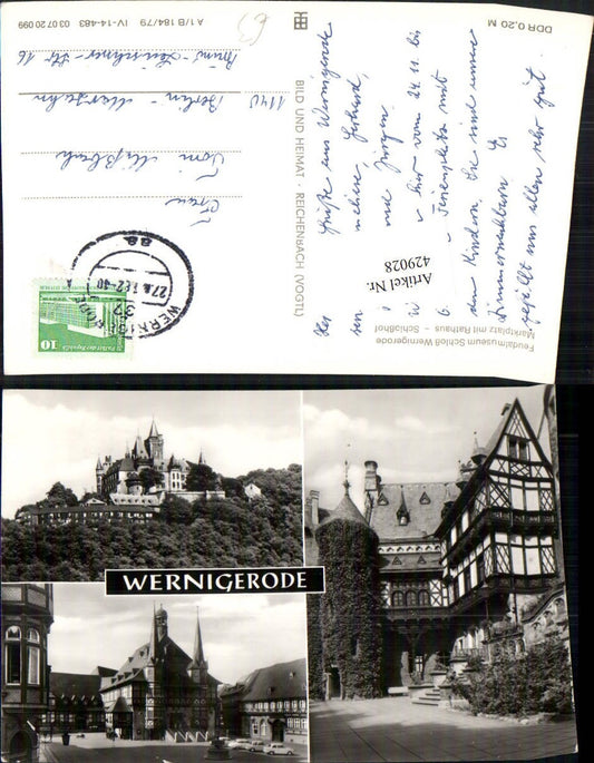 429028,Wernigerode Schloss Feudalmuseum Rathaus Mehrbildkarte