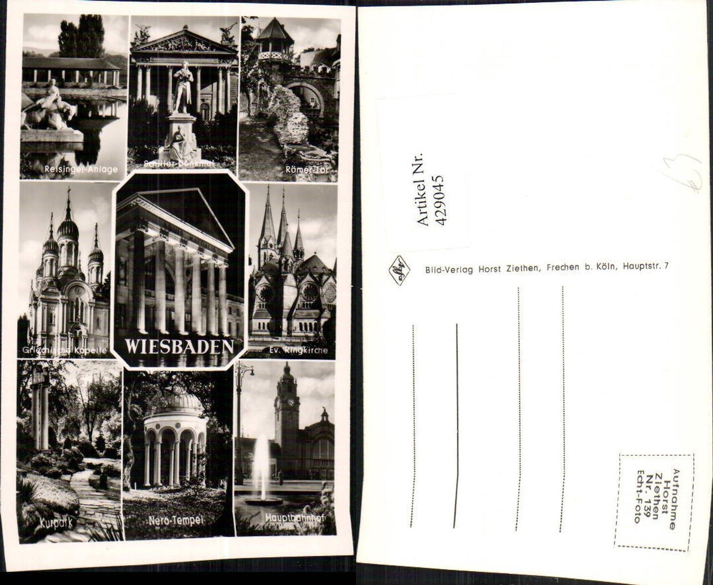 429045,Wiesbaden Griechische Kapelle Kirche Bahnhof Nero-Tempel Mehrbildkarte