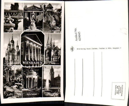 429045,Wiesbaden Griechische Kapelle Kirche Bahnhof Nero-Tempel Mehrbildkarte