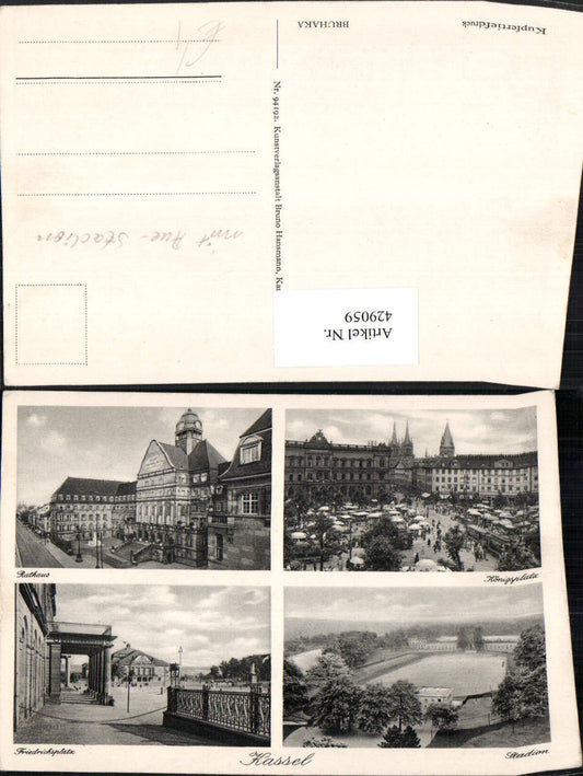429059,Kassel Königsplatz Rathaus Stadion Friedrichsplatz Mehrbildkarte