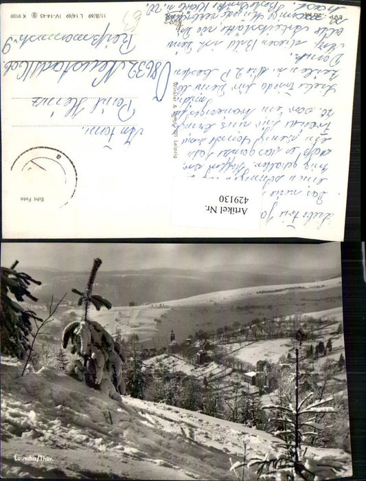 429130, Lauscha in Thuringia, partial view, winter scene