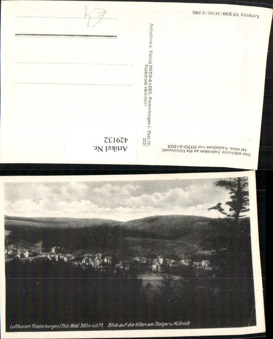 429132,Finsterbergen Blick auf die Villen am Steiger u. Hüllrodt