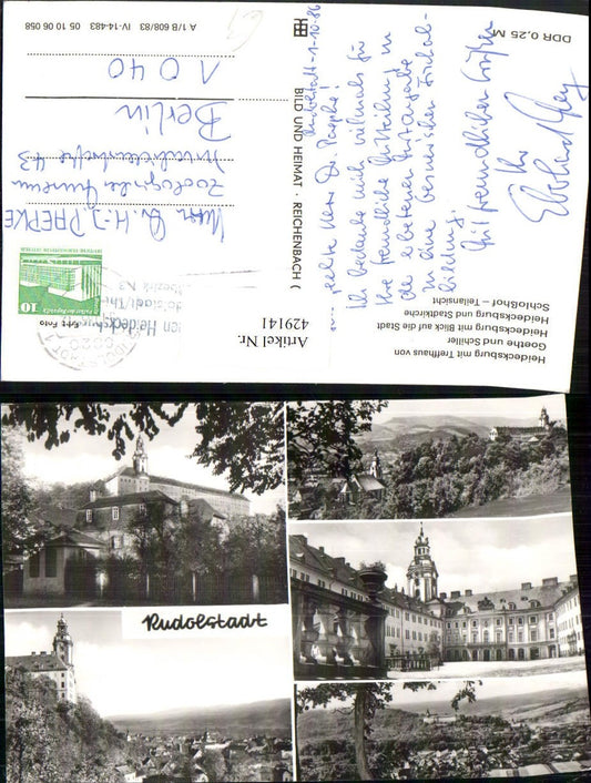 429141, Rudolstadt Total Heidecksburg Castle Hof Multi-view postcard