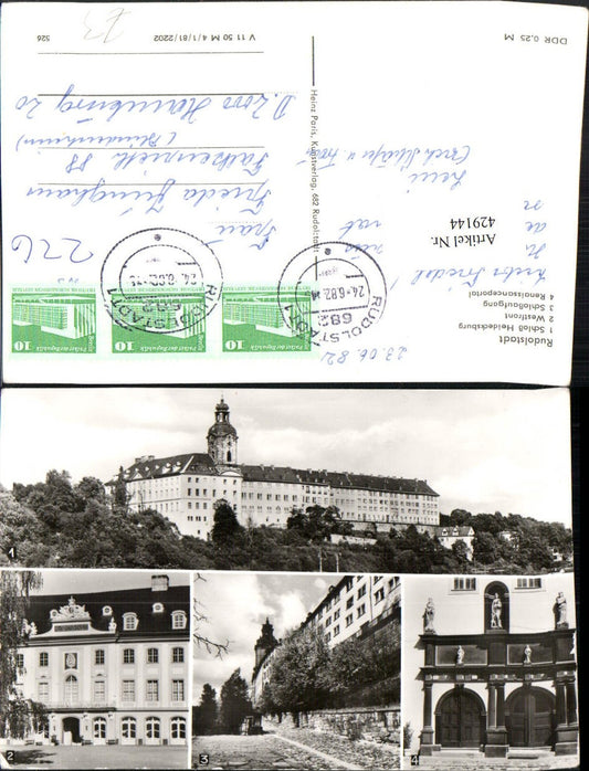 429144, Rudolstadt Heidecksburg Castle Multi-image postcard