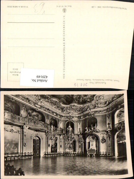 429149, Rudolstadt Museums Heidecksburg Castle Great Ballroom pub VEB