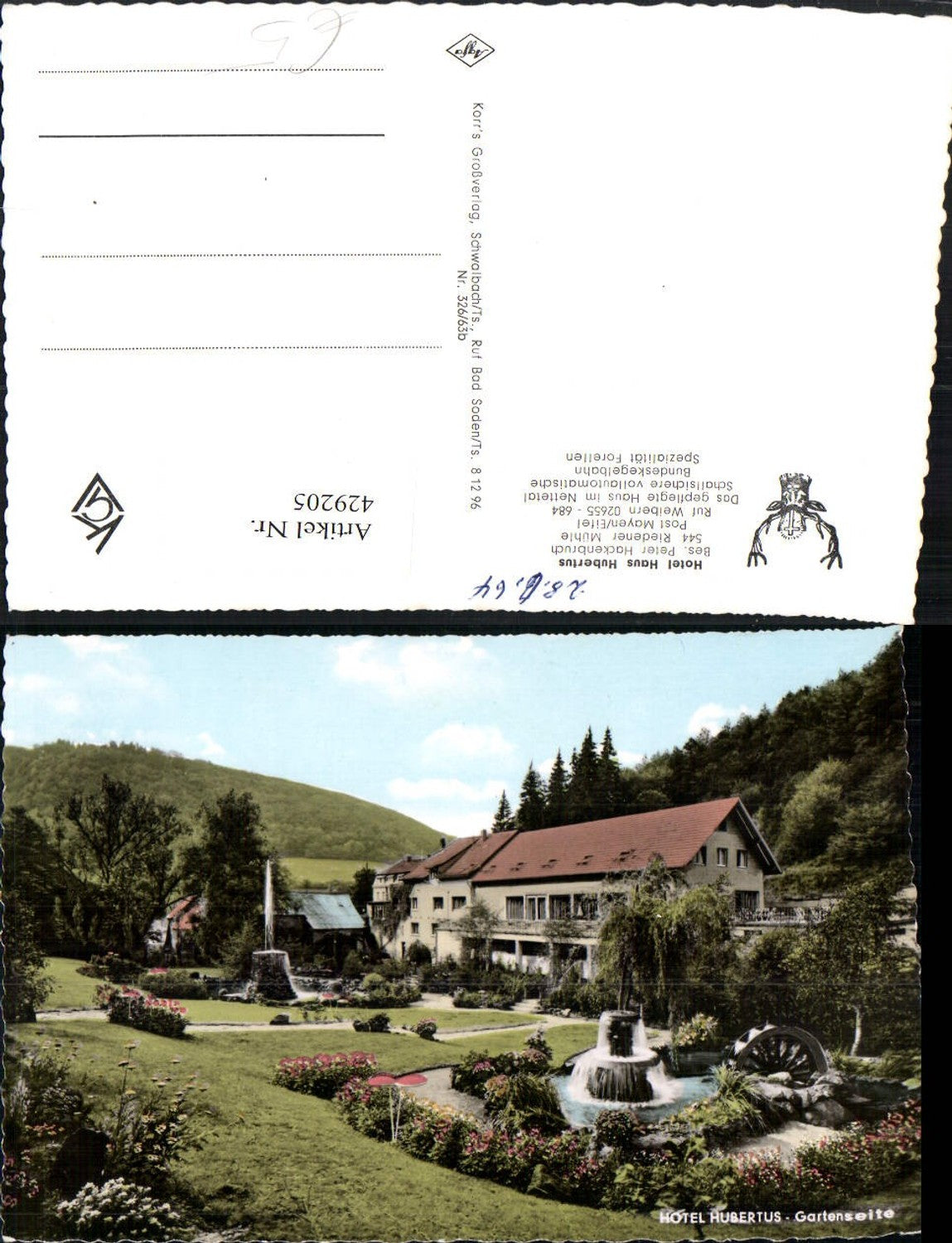 429205,Mayen in d. Eifel Hotel Hubertus Gartenseite Garten