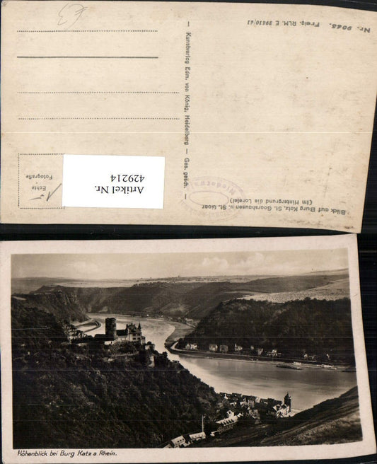 429214,Blick auf Burg Katz St. Goarshausen u. St. Goar m. Loreley
