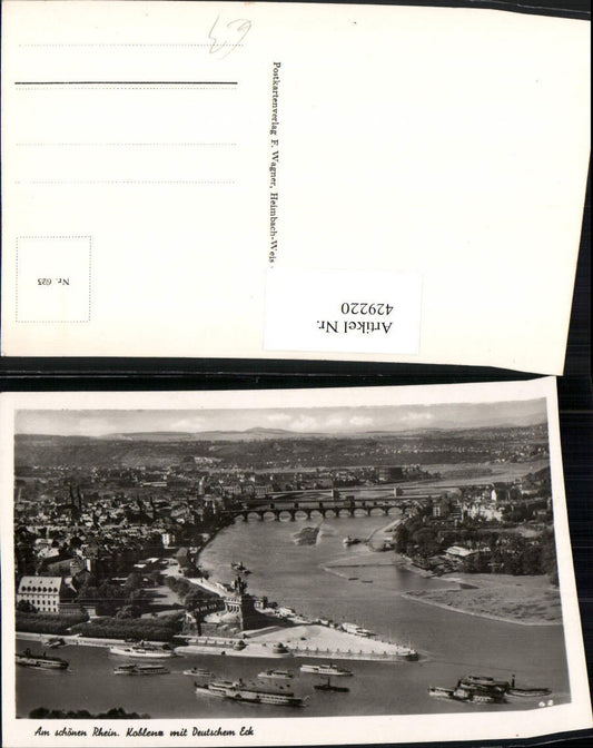 429220,Koblenz am Rhein Teilansicht m. Deutschem Eck