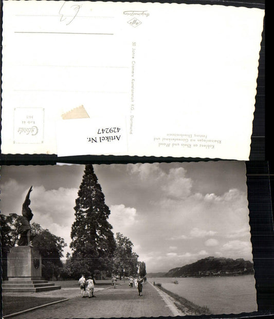 429247,Koblenz am Rhein u. Mosel Rheinanlagen m. Görresdenkmal u. Festung