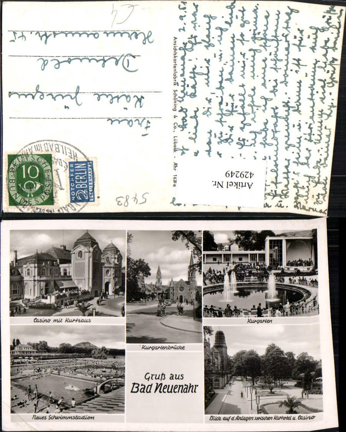 429249,Bad Neuenahr Casino Kurhaus Kurgarten Schwimmstadion Mehrbildkarte