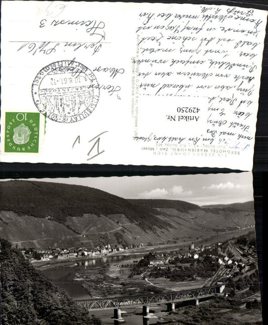 429250,Alf-Bullay an d. Mosel Totale Brücke vom Berghotel Marienburg