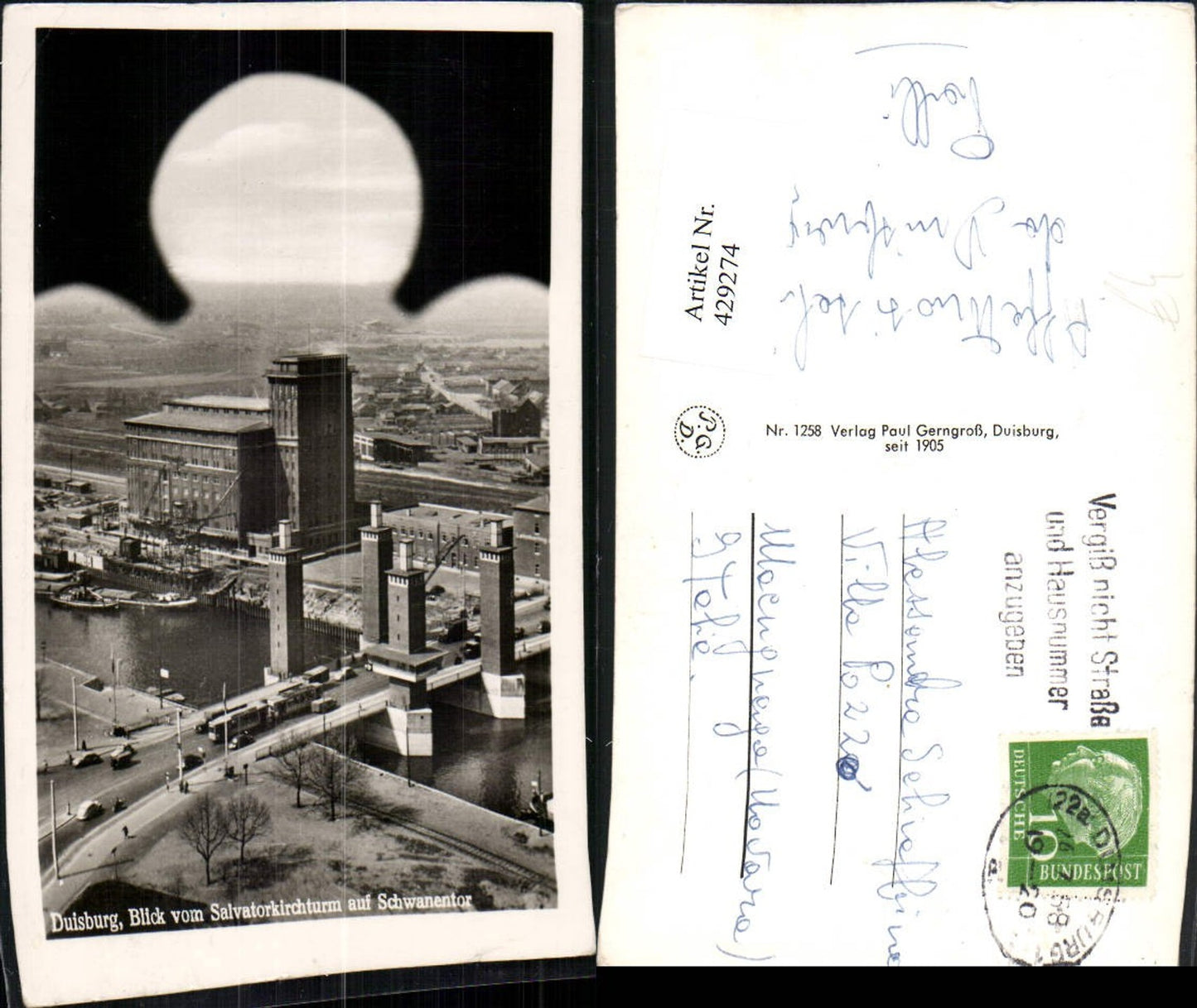 429274,Duisburg Blick vom Salvatorkirchturm auf Schwanentor Brücke