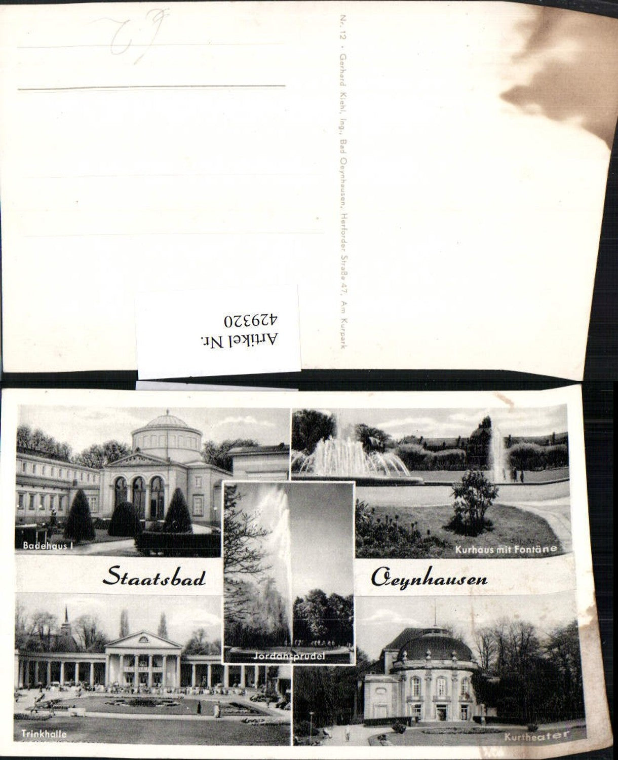 429320,Bad Oeynhausen Badehaus Trinkhalle Brunnen Fontäne Mehrbildkarte
