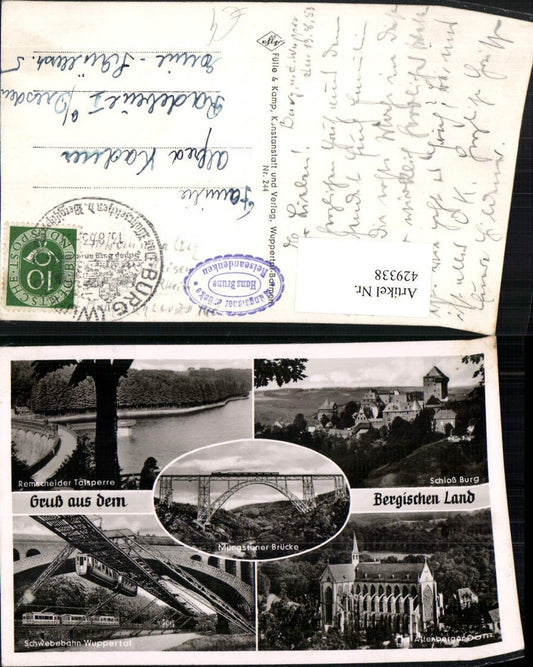 429338,Wuppertal Schwebebahn Talsperre Schloss Burg Müngstener Brücke Mehrbildkarte