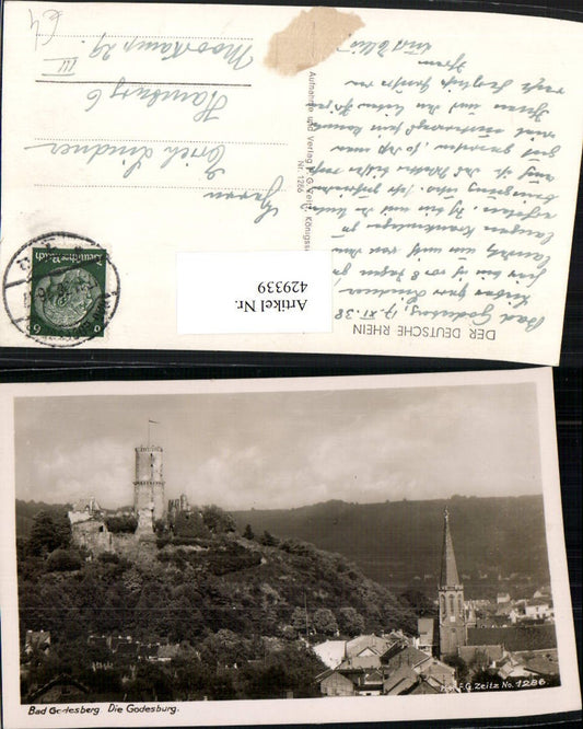 429339,Bonn Bad Godesberg Teilansicht m. Godesburg Burg