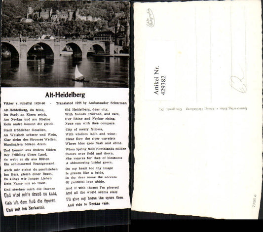 429382, Old Heidelberg Bridge Castle Text