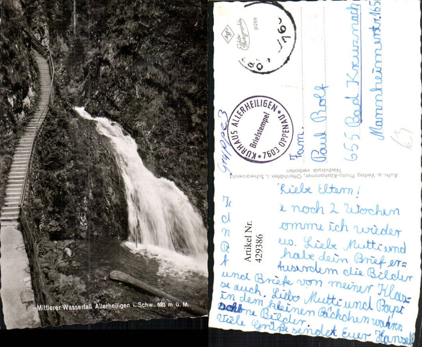 429386,Allerheiligen im Schwarzwald b. Oppenau Mittlerer Wasserfall