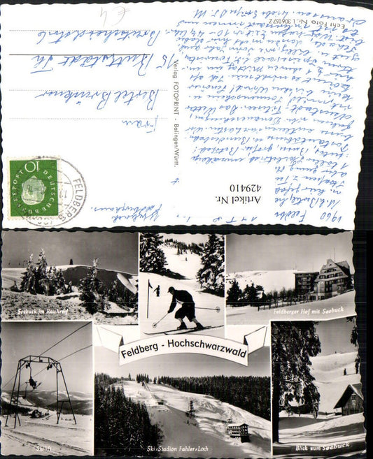 429410, Feldberg in the Black Forest, ski lift, ski stadium, skiers, winter pictures, multi-image postcard