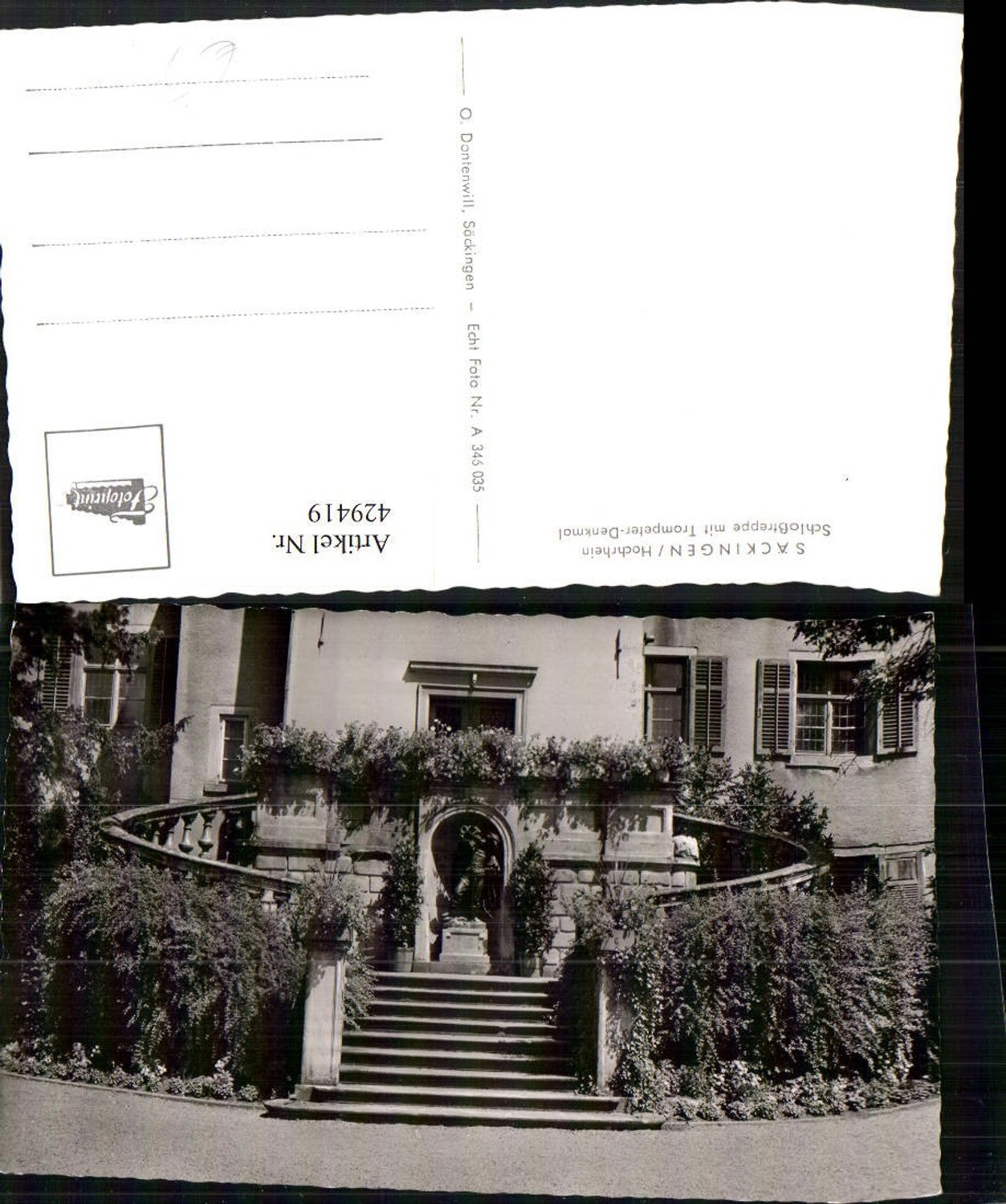 429419,Säckingen am Hochrhein Schlosstreppe m. Trompeter-Denkmal