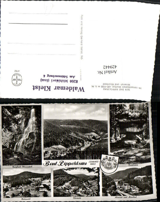 429442, Bad Rippoldsau in the Black Forest, Total Waterfall Klösterle, Multi-view postcard