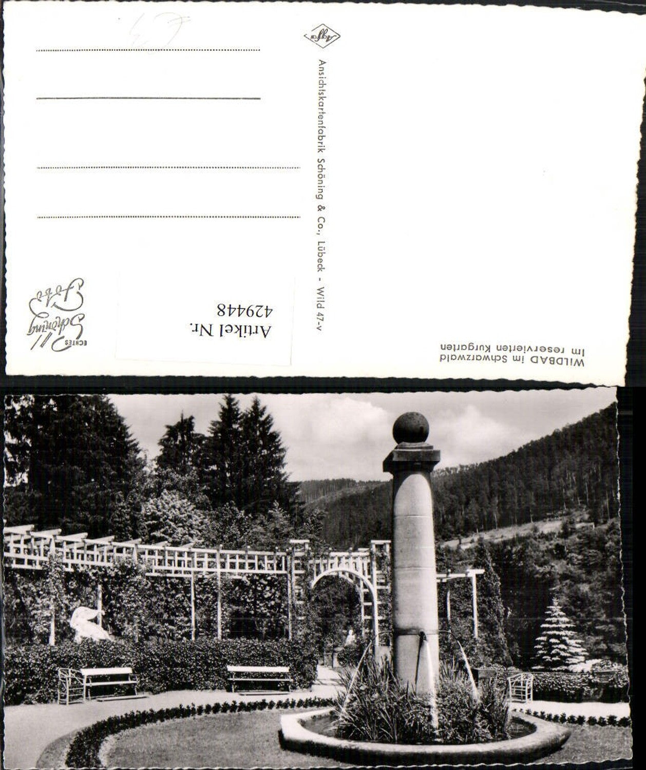 429448,Wildbad im Schwarzwald Kurgarten Brunnen