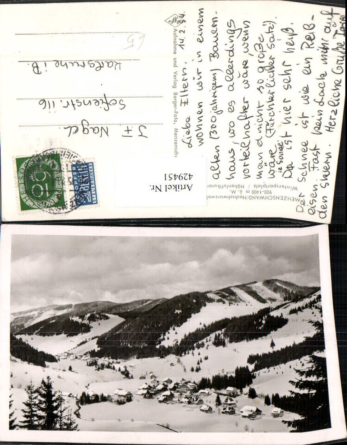 429451,Menzenschwand im Schwarzwald Totale Winterbild