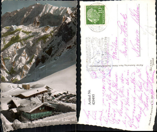 429495,Hochalm am Kreuzeck b. Grainau Berghütte Bergkulisse Winterbild