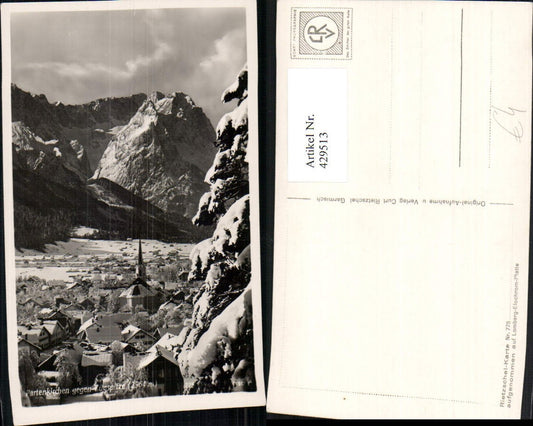 429513,Partenkirchen Totale geg. Zugspitze Bergkulisse Winterbild