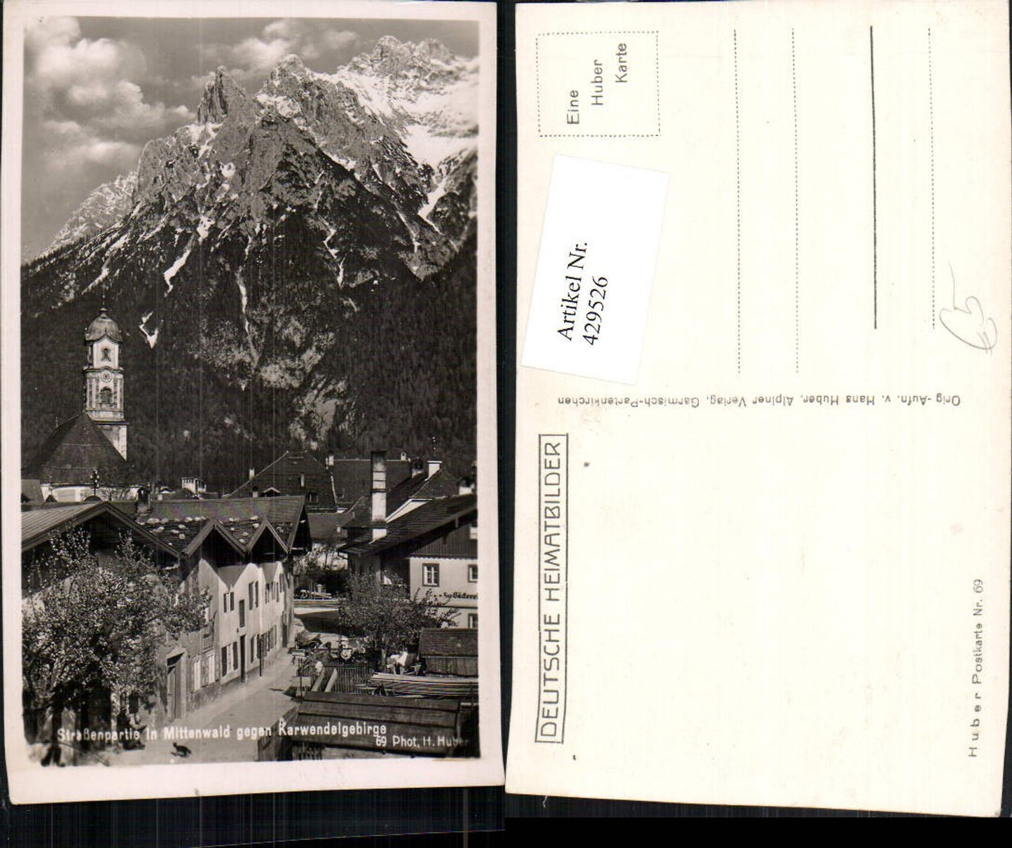 429526,Mittenwald Teilansicht geg. Karwendelgebirge Bergkulisse