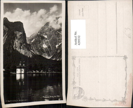 429532,St. Bartholomä Kirche m. Watzmann Bergkulisse
