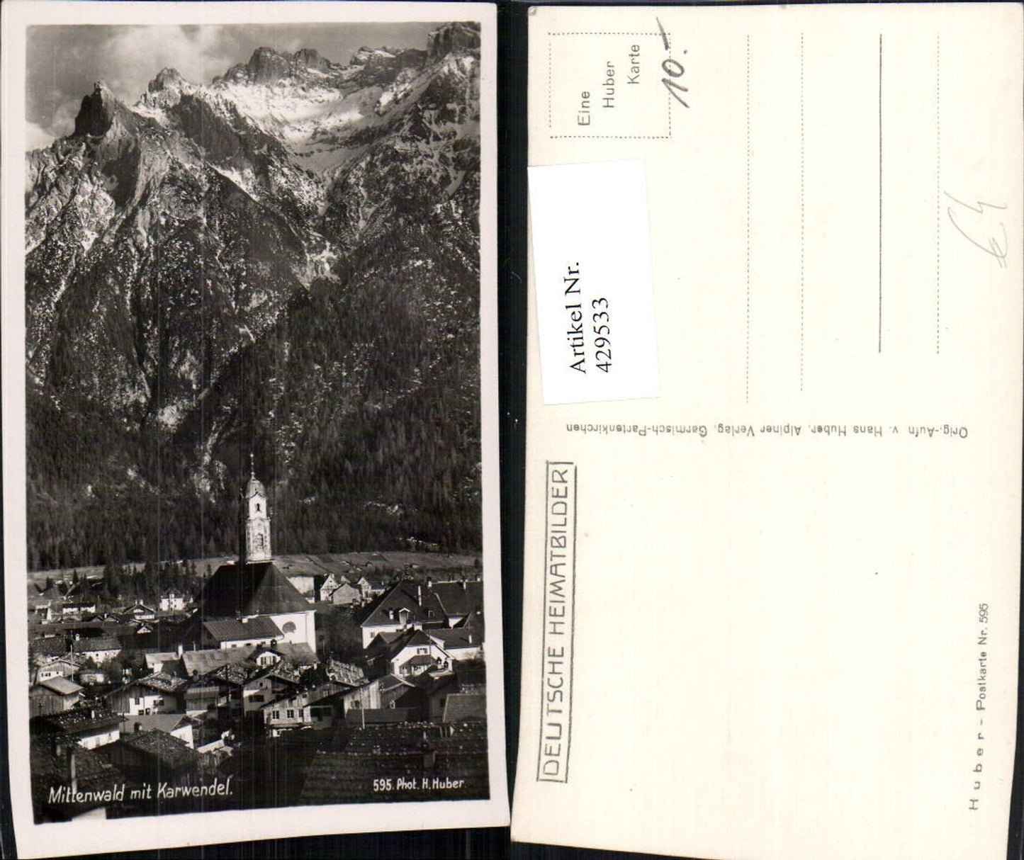 429533,Mittenwald Teilansicht m. Karwendel Bergkulisse
