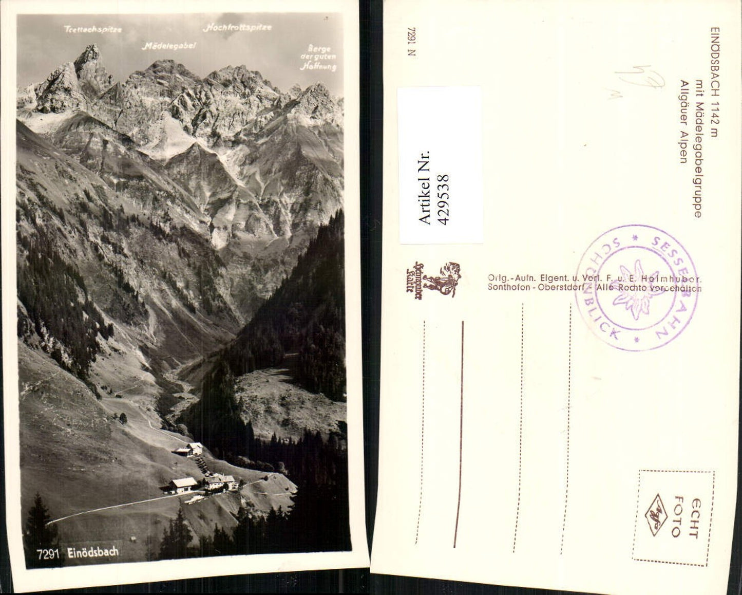 429538, Einödsbach near Oberstdorf with Mädelegabel group mountain scenery