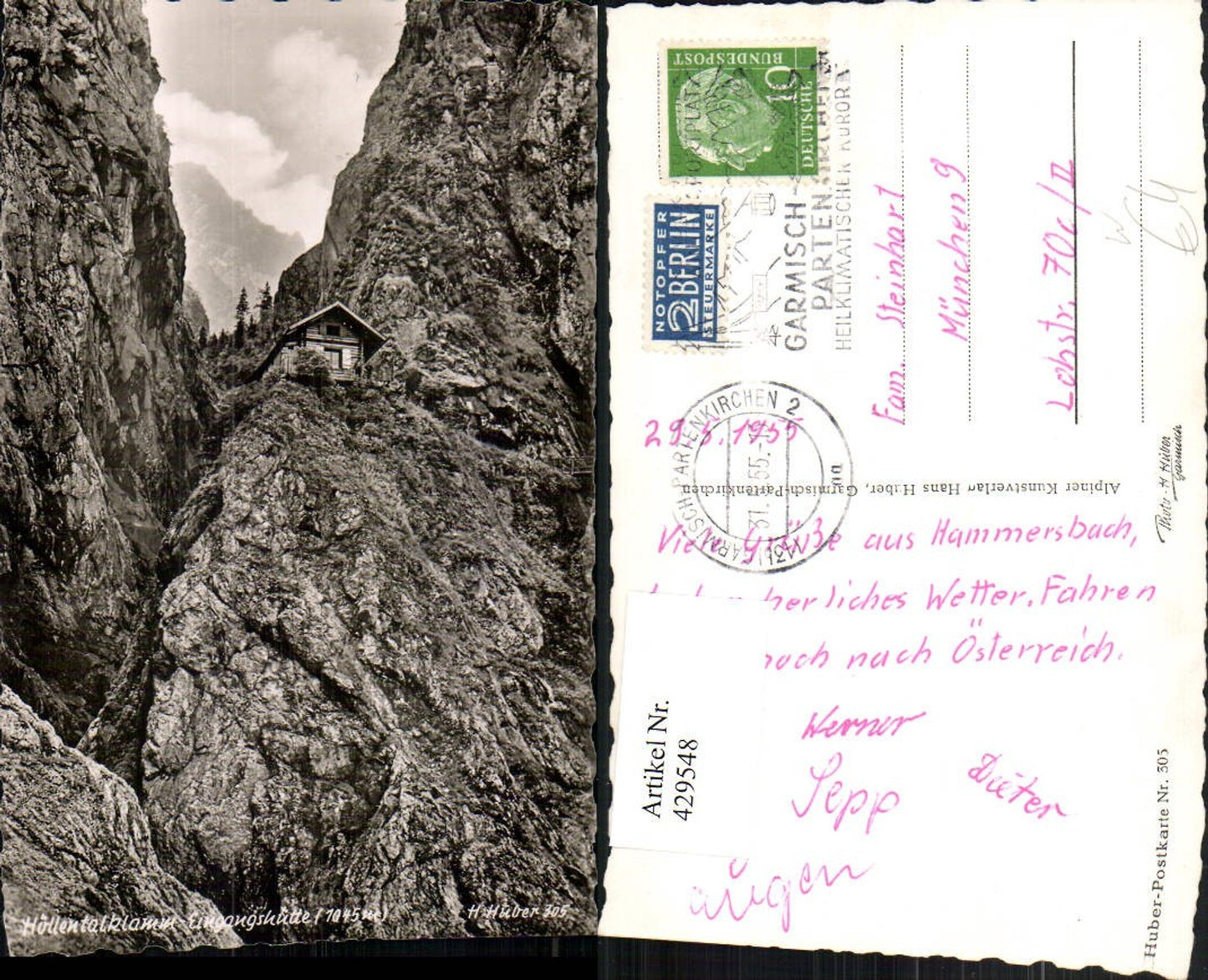 429548,Höllentalklamm b. Garmisch Eingangshütte Berghütte