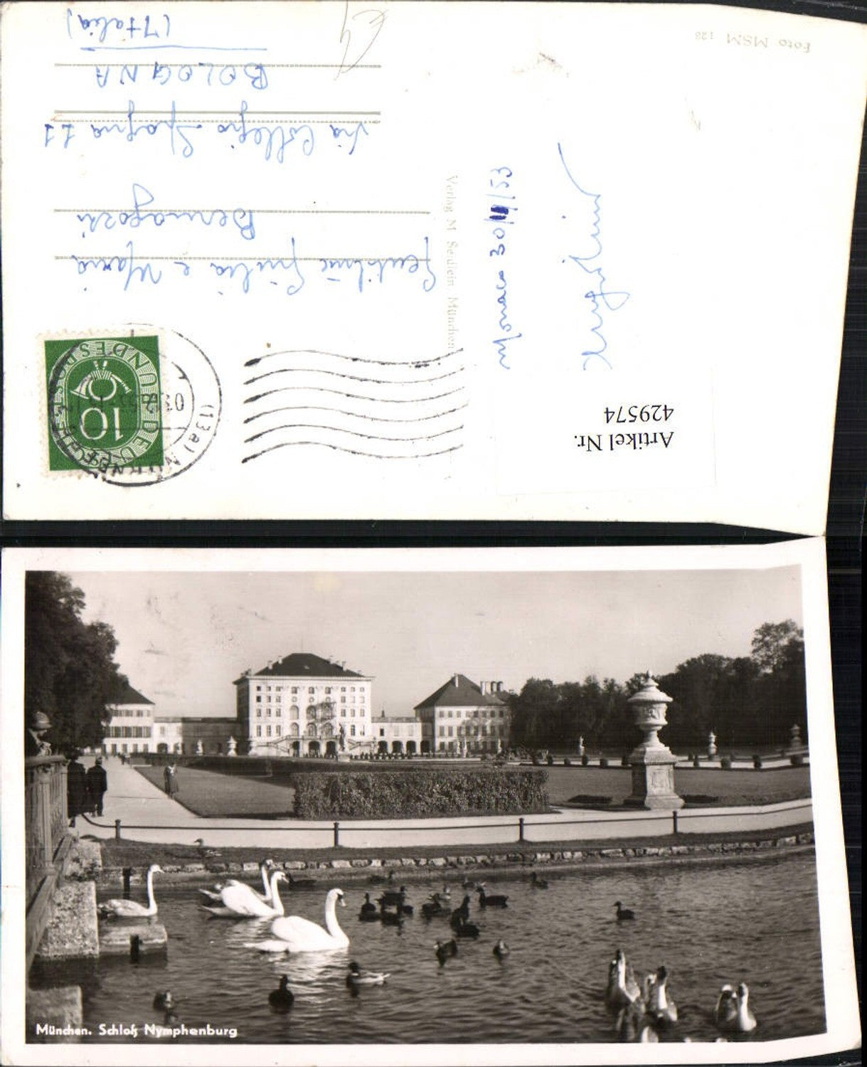 429574,München Schloss Nymphenburg Schwäne