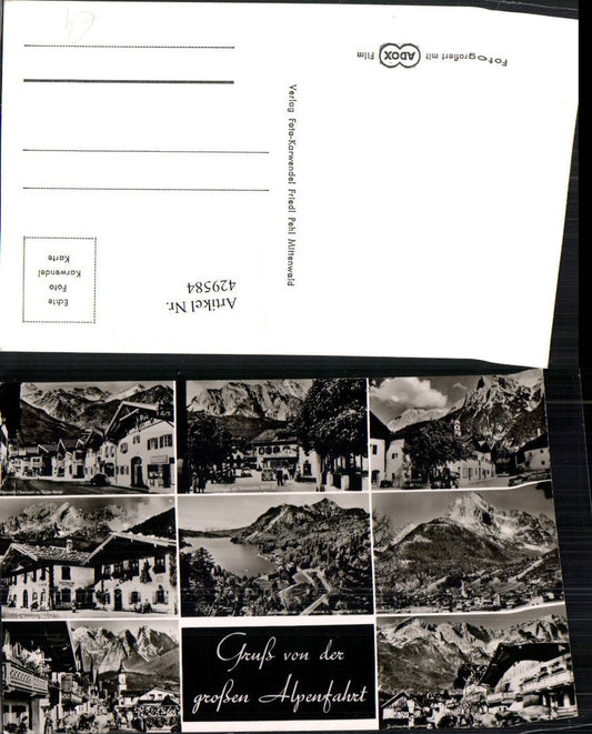 429584,Mittenwald Totale Straßenansichten Mehrbildkarte